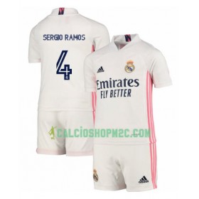 Real Madrid Sergio Ramos 4 Bambino Maglia Prima 2020/2021 Manica Corta (+ Pantaloncini)